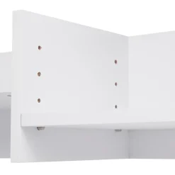 Bibliothèque étagère meuble de rangement dim. 90L x 24l x 91H cm 4 niveaux 3 panneaux arrières panneaux de particules blanc
