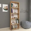 Bibliothèque Vara à 5 niveaux 172 x 55 x 20 cm effet chêne en.casa