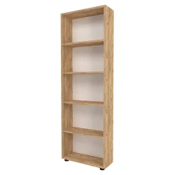 Bibliothèque Vara à 5 niveaux 172 x 55 x 20 cm effet chêne en.casa