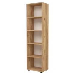 Bibliothèque Vara à 5 niveaux 178 x 49 x 30 cm effet chêne en.casa