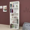 Bibliothèque Vara à 5 niveaux 172 x 55 x 20 cm blanc en.casa
