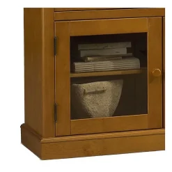 Bibliothèque Vitrine 9 Portes Vitrées Pin Miel Style Anglais L 163 H 170 P 37 cm - L 163 x l 37 x H 170 cm