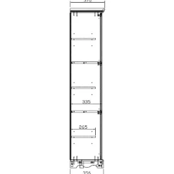 Bibliothèque Vitrine Blanche 9 Portes Vitrées Style Anglais L 163 H 170 P 37 cm - L 163 x l 37 x H 170 cm