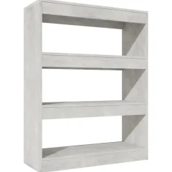 Bibliothèque/Cloison Gris béton 80x30x103 cm Bois d'ingénierie