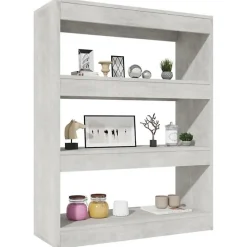 Bibliothèque/Cloison Gris béton 80x30x103 cm Bois d'ingénierie