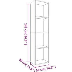 Bibliothèque/Meuble TV Chêne fumé 36x30x143cm Bois d'ingénierie vidaXL