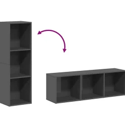 Bibliothèque/Meuble TV Gris brillant vidaXL