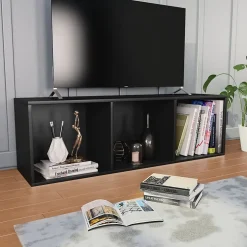 Bibliothèque/Meuble TV noir 36x30x114 cm bois d'ingénierie vidaXL