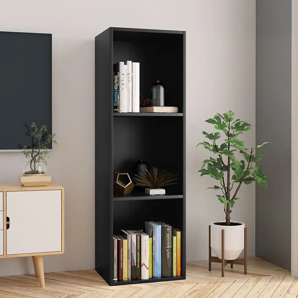 Bibliothèque/Meuble TV noir 36x30x114 cm bois d'ingénierie vidaXL