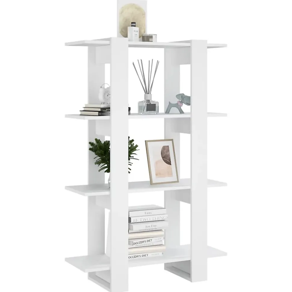Bibliothèque/Séparateur de pièce Blanc 80x30x123,5 cm vidaXL