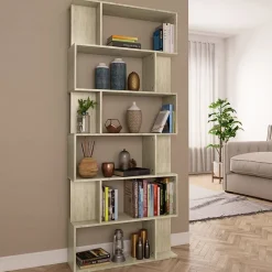Bibliothèque/Séparateur de pièce Chêne sonoma Bois d'ingénierie vidaXL