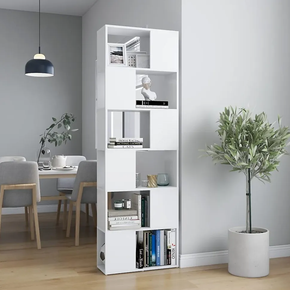 Bibliothèque/Séparateur de pièce Blanc 60x24x186 cm vidaXL
