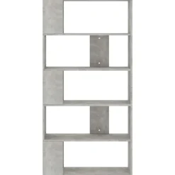 Bibliothèque/Séparateur de pièce Gris béton vidaXL
