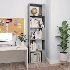 Bibliothèque/Séparateur de pièce Gris béton vidaXL