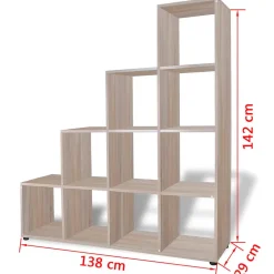 Bibliothèque/étagère 142 cm Couleur de chêne vidaXL
