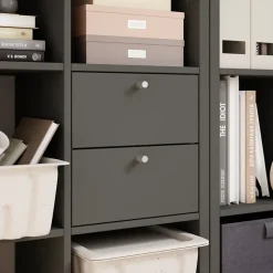 Bloc avec 2 tiroirs pour étagère cube GoodHome Mixxit anthracite