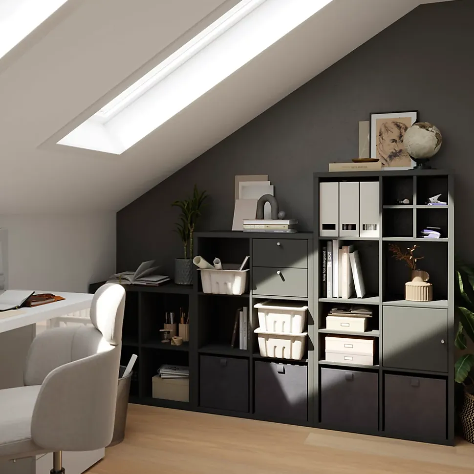 Bloc avec 2 tiroirs pour étagère cube GoodHome Mixxit anthracite