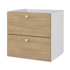 Bloc avec 2 tiroirs pour étagère cube GoodHome Mixxit effet chêne
