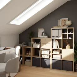 Bloc avec 2 tiroirs pour étagère cube GoodHome Mixxit effet chêne