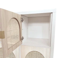 Bloc avec porte en arche pour étagère cube GoodHome Mixxit effet chêne et cannage