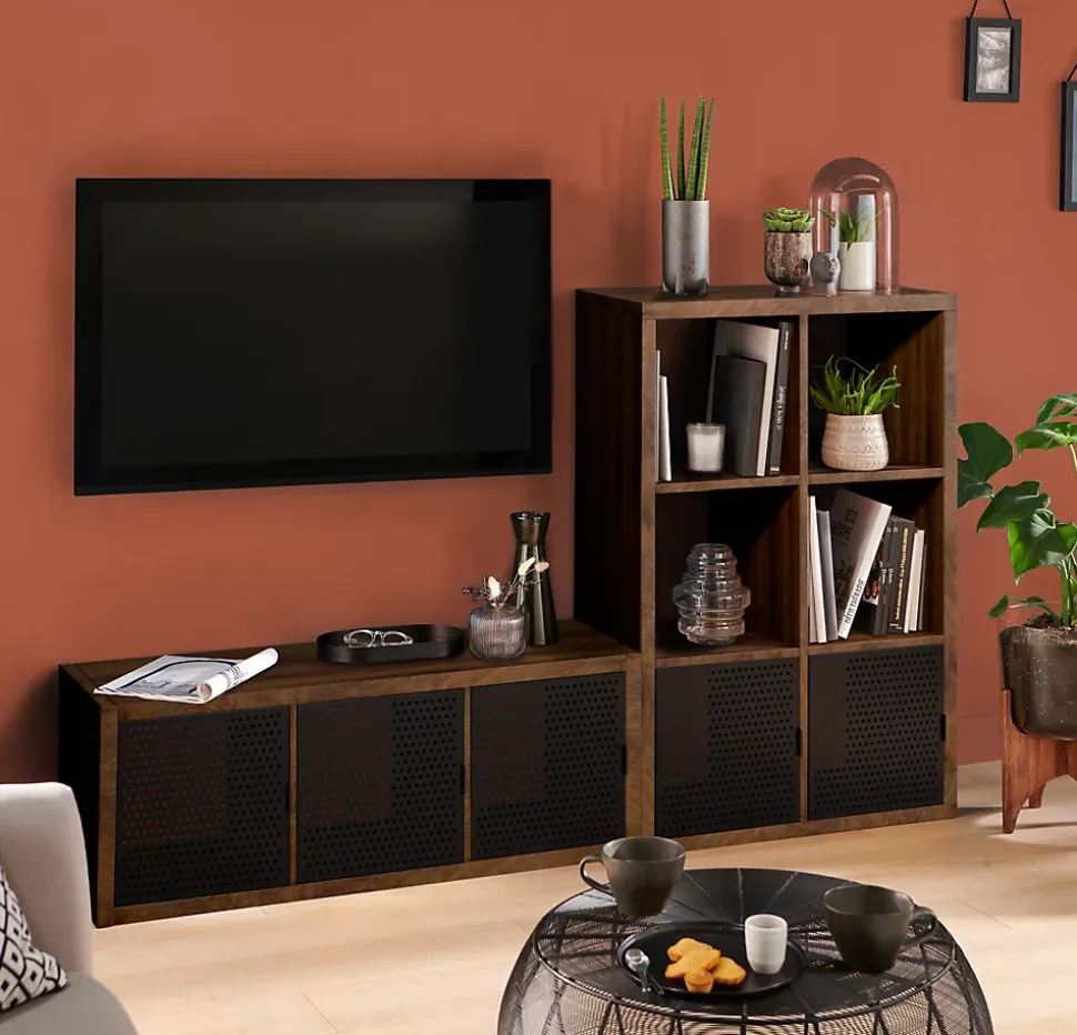 Bloc avec porte en métal pour étagère cube GoodHome Mixxit noir