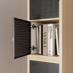 Bloc avec porte en métal pour étagère cube GoodHome Mixxit noir