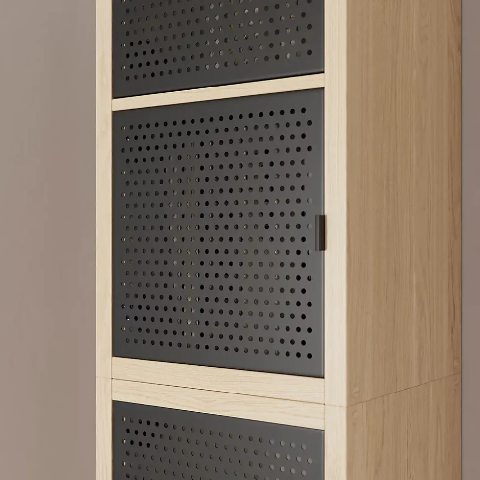 Bloc avec porte en métal pour étagère cube GoodHome Mixxit noir