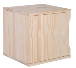 Bloc avec porte en pin massif pour étagère cube