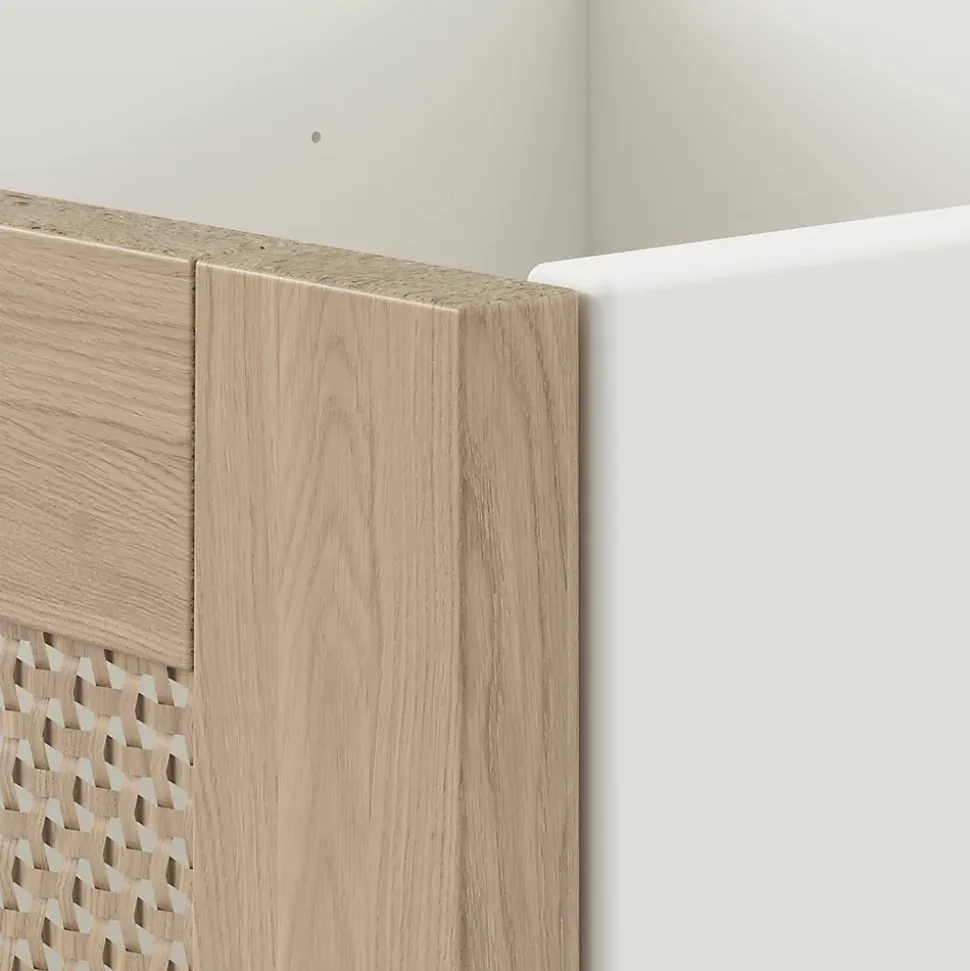 Bloc avec porte pour étagère cube GoodHome Mixxit effet chêne et cannage