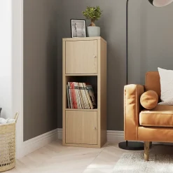 Bloc avec porte pour étagère cube GoodHome Mixxit effet chêne