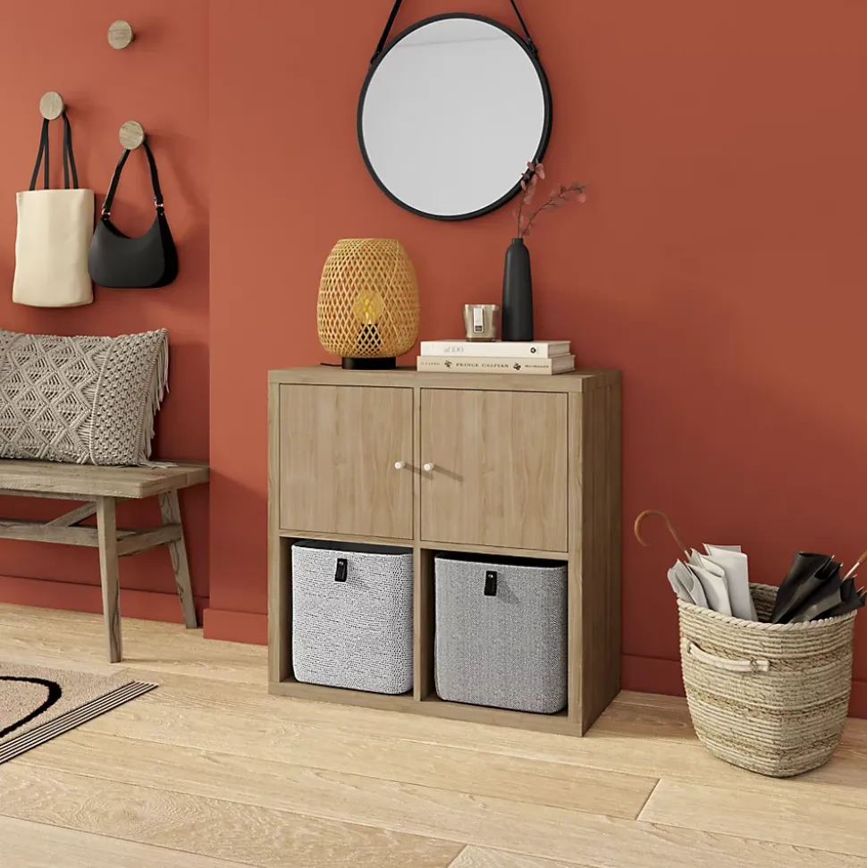 Bloc avec porte pour étagère cube GoodHome Mixxit effet chêne