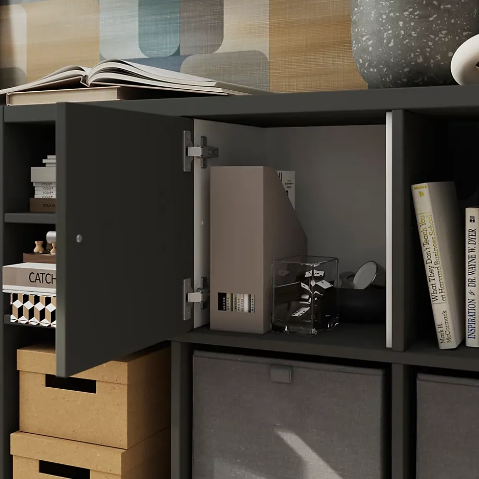 Bloc avec porte pour étagère cube GoodHome Mixxit anthracite
