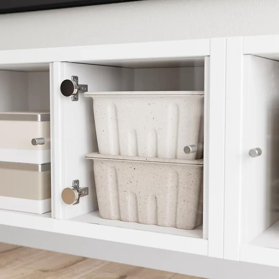 Bloc avec porte transparente pour étagère GoodHome Mixxit blanc