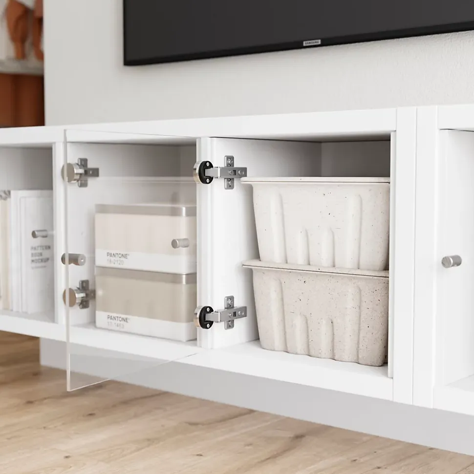 Bloc avec porte transparente pour étagère GoodHome Mixxit blanc