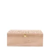 Boite à bijoux en bois relief fleuri 19x14cm