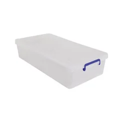 Boite de rangement à roulettes Blanc Transparent 35L MSV