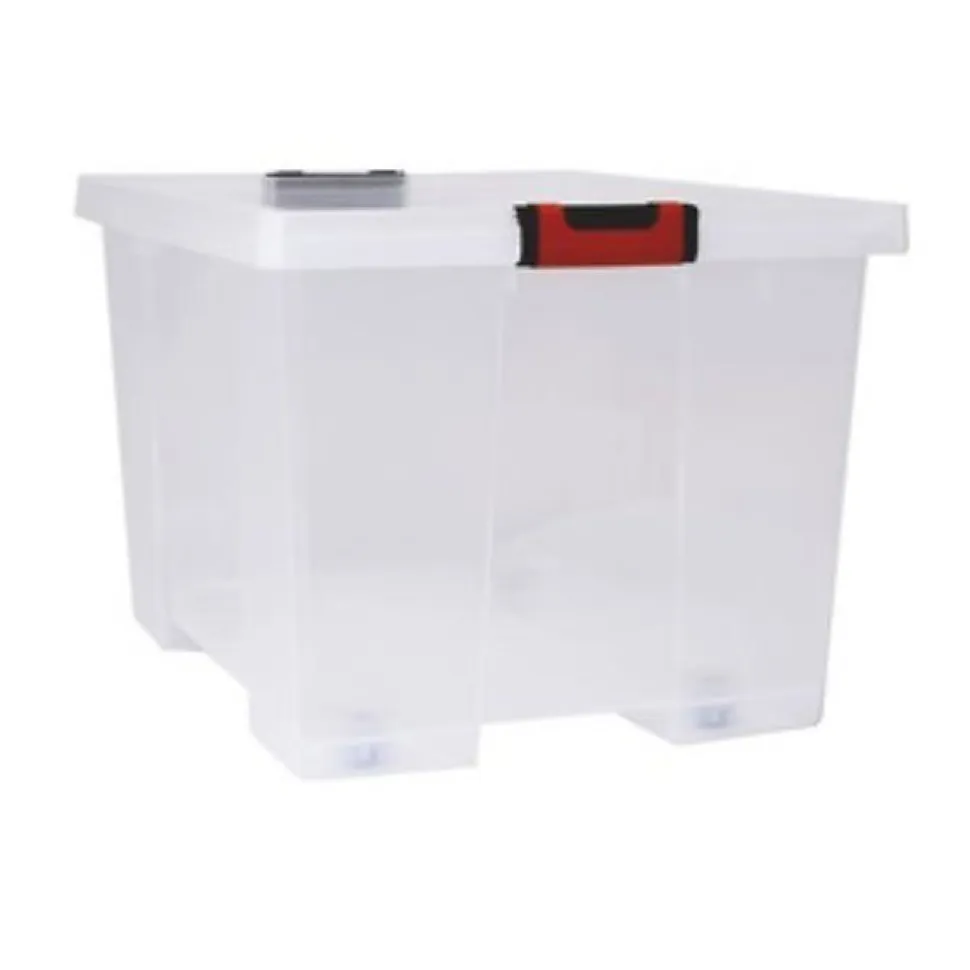Boite de rangement - EDA - CLIPSTOCK - 75L - Transparent - Roulettes - Empilable