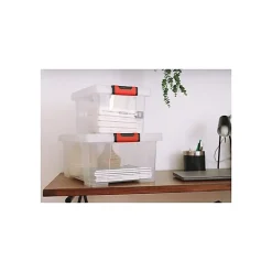 Boite de rangement - EDA - CLIPSTOCK - 75L - Transparent - Roulettes - Empilable