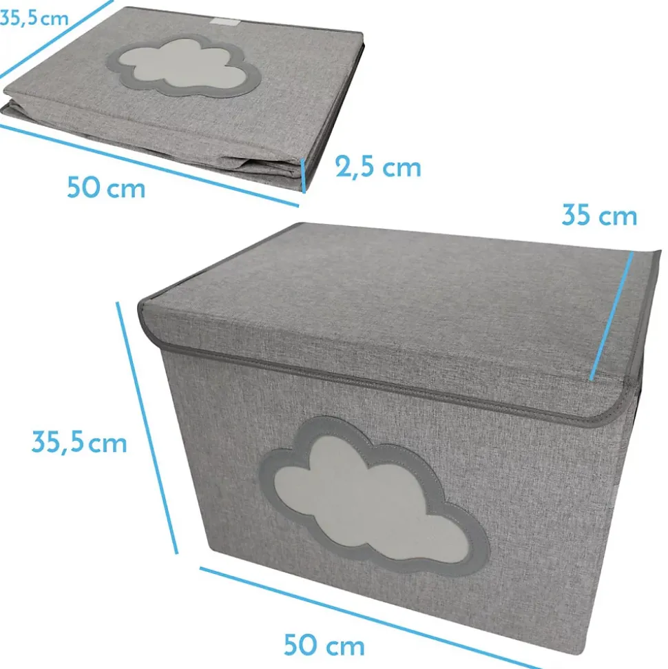Boite de rangement - Harmonie - 50 x 35.5 x 35 cm - Gris Nuage