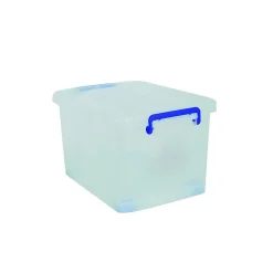 Boite de rangement avec roulettes Blanc Transparent 25L MSV
