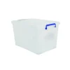 Boite de rangement avec roulettes Blanc Transparent 50L MSV