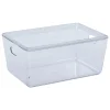 Boite de rangement salle de bains avec couvercle 4L transparente, 5Five Simply Smart Cleary