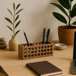 Boite rangement bureau en bois 24cm