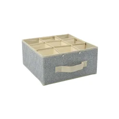 Boite Tiroir de rangement microaérée et respirant avec 9 compartiments Gris MSV