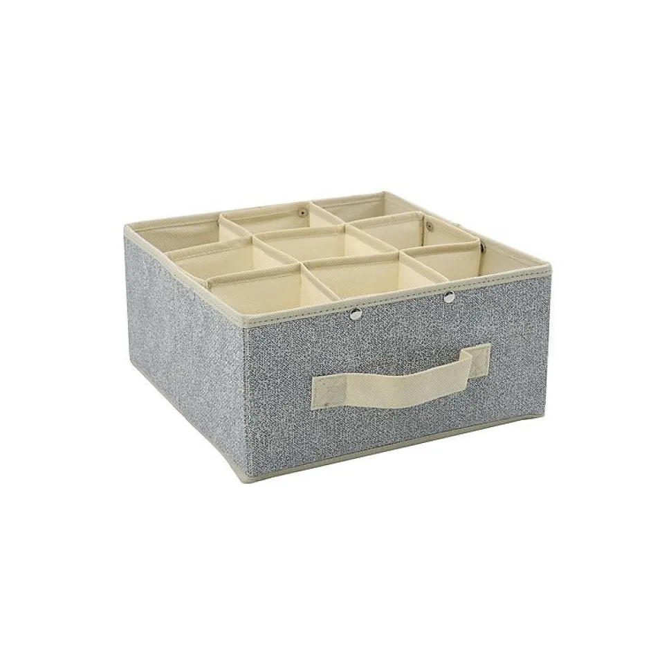 Boite Tiroir de rangement microaérée et respirant avec 9 compartiments Gris MSV