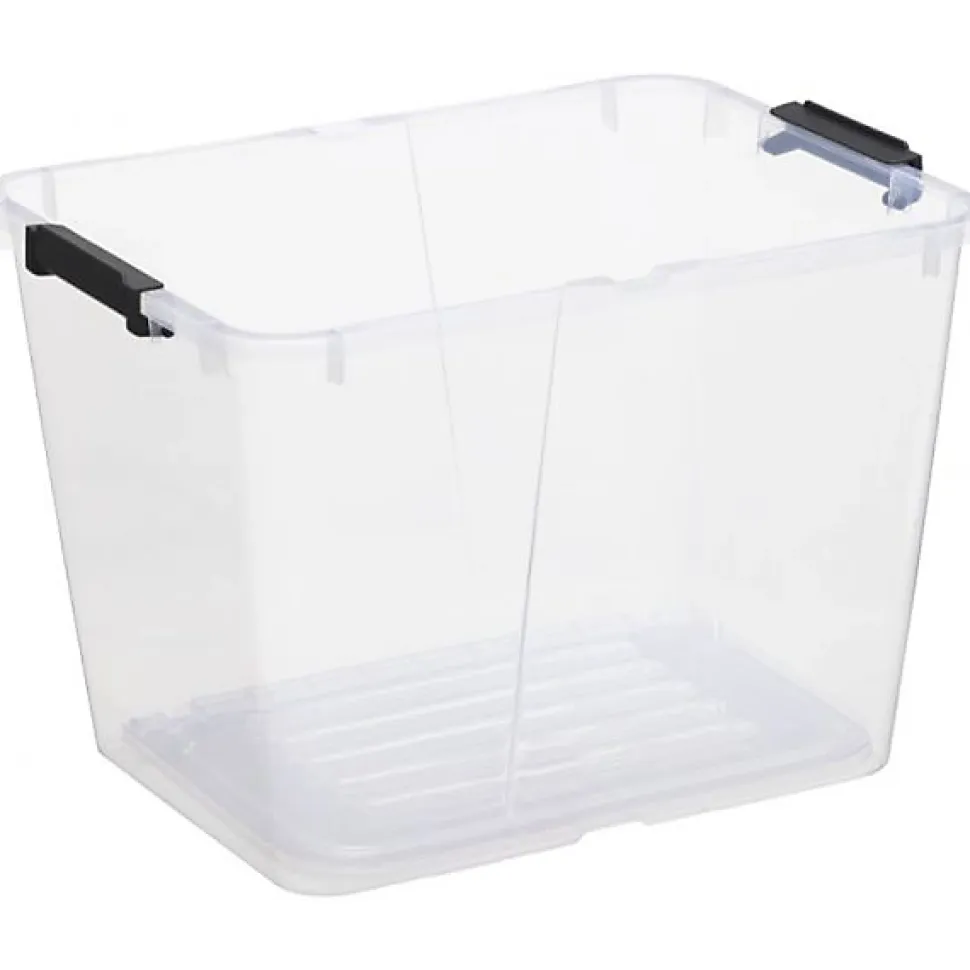 Boite transparente avec couvercle pliant 30 litres