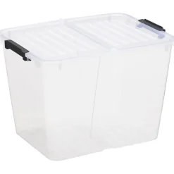 Boite transparente avec couvercle pliant 30 litres