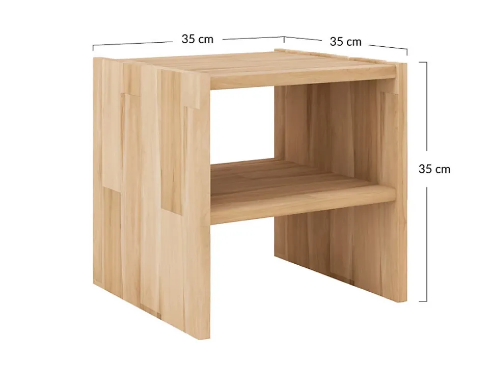 Bonnie - table de chevet - chêne massif - 35 cm - Lisa Design
