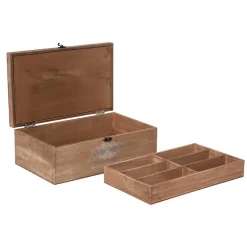 Boîte à couture Hiver - bois - 30x10 cm - Atmosphera