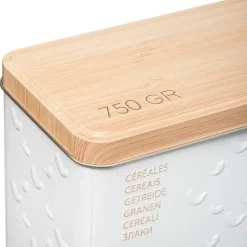 Boîte à céréales 750g métal Blanc Scandi Nature - 5Five